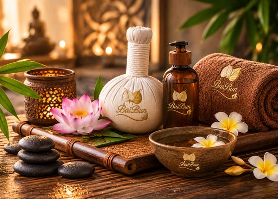 BaiBun Massage-Utensilien mit Lotusblüte