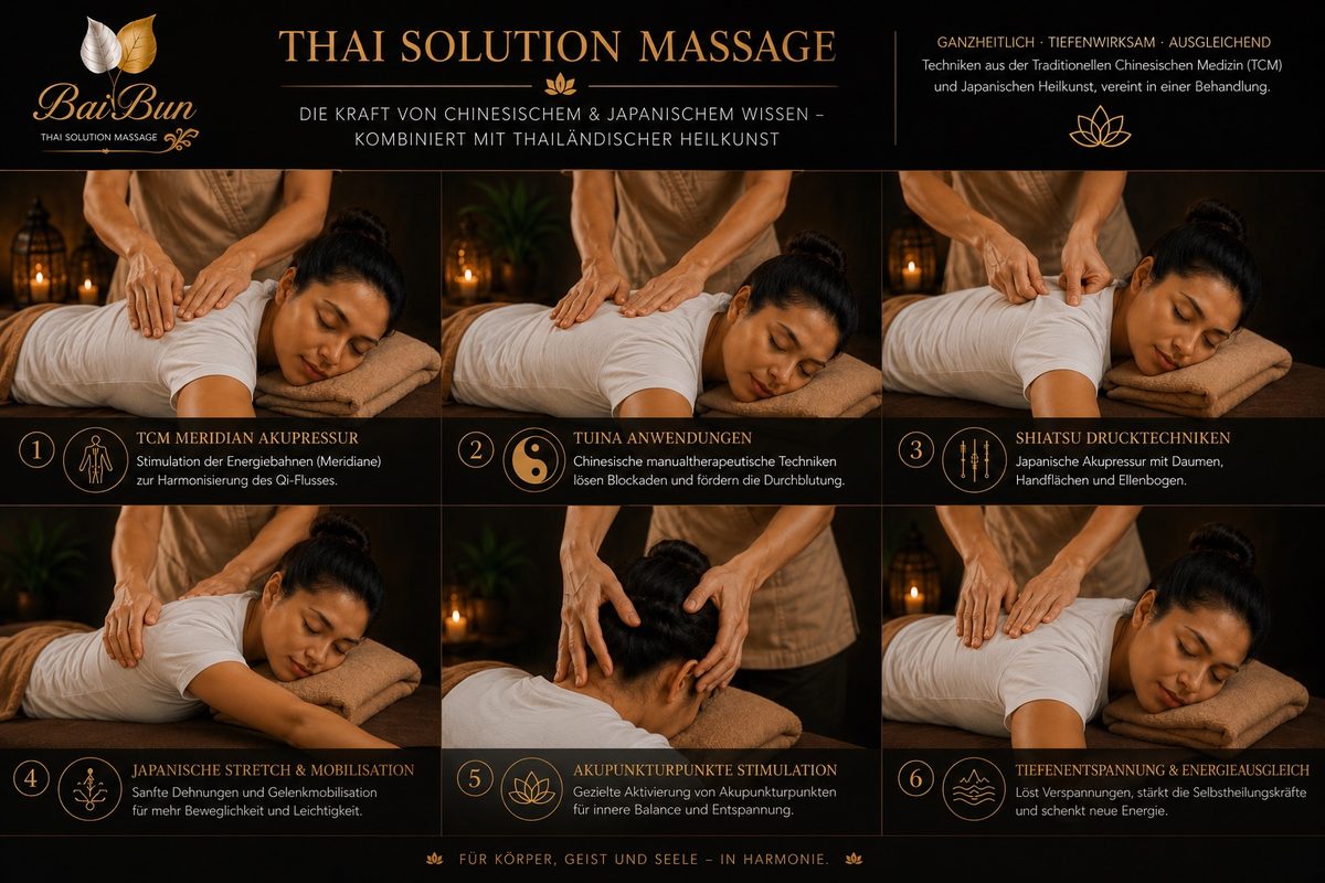 Die vier Körpersysteme plus ein Element der Nuad Benja Phakhi Massage